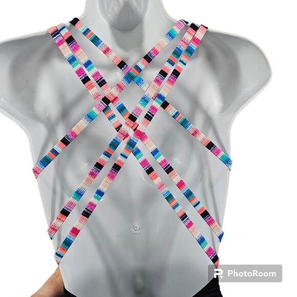 La Blanca Multi-Strap Black One-piece Swimsuit Women's 8 - Picture 4 of 7